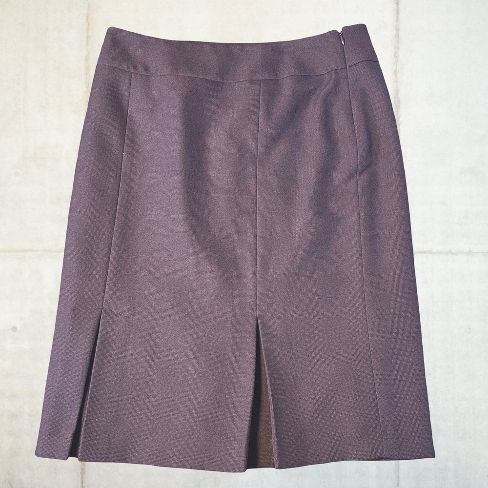 Le Suit Separates‎ Plum Purple Pleated Knee Length Skirt Size 8